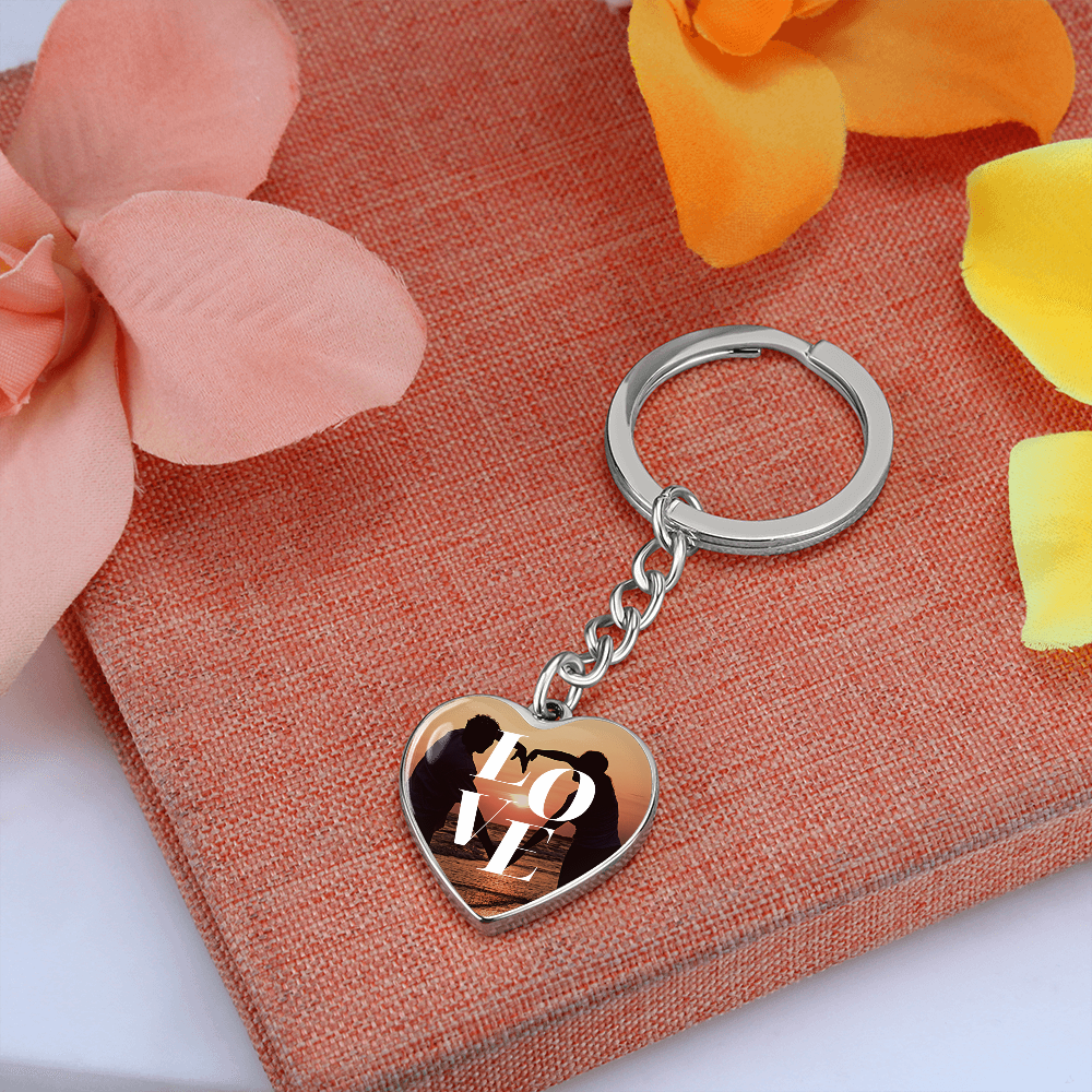 Forever in Your Pocket – Personalized Graphic Heart Keychain