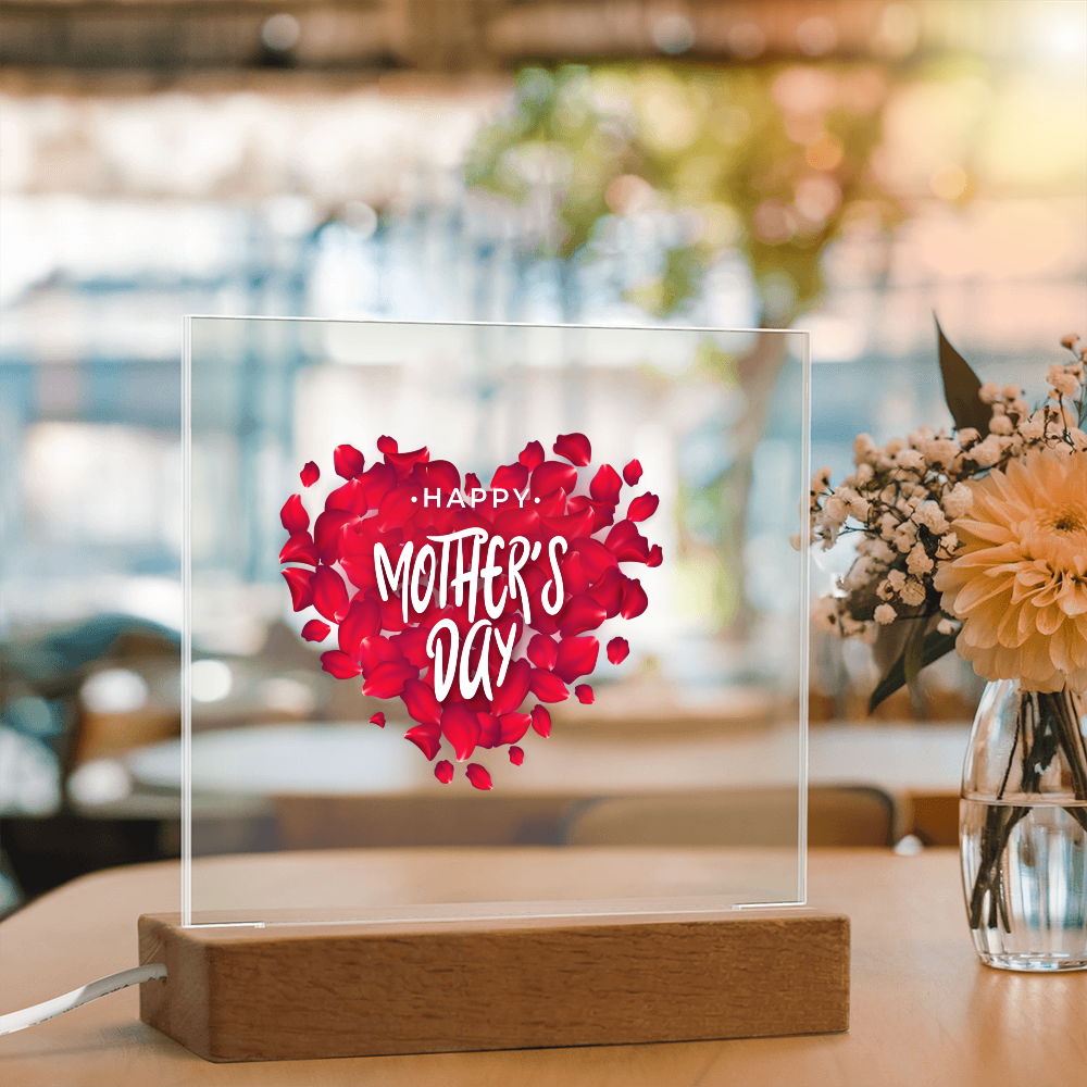 Mother's Day Square Acrylic Plaque – A Timeless Lighted Gift for Mom