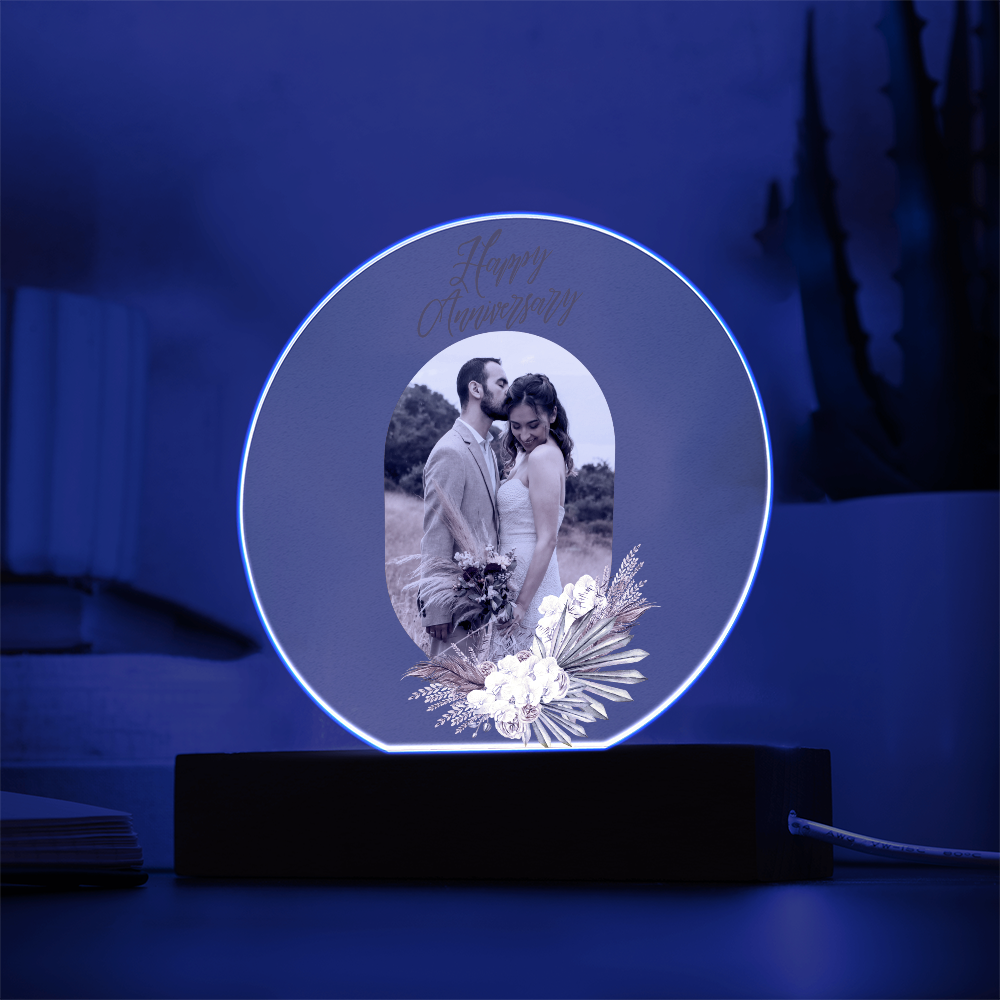 Anniversary Light-Up Square Acrylic Plaque – A Glowing Memory of Your Love