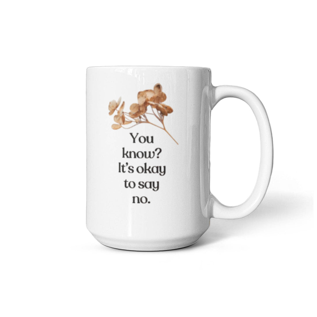 It's Okay to Say No Floral Ceramic Mug