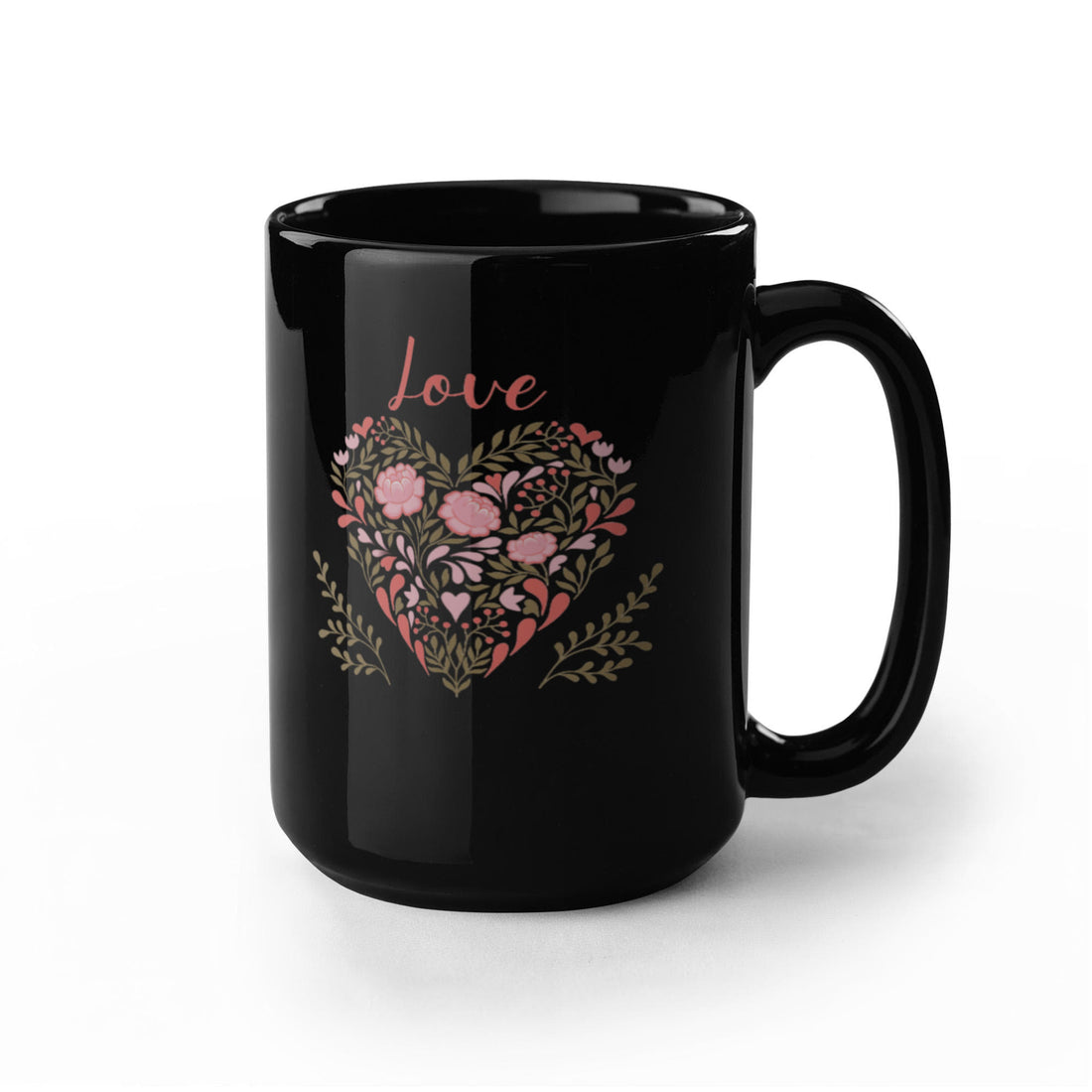 Love Floral Heart Mug