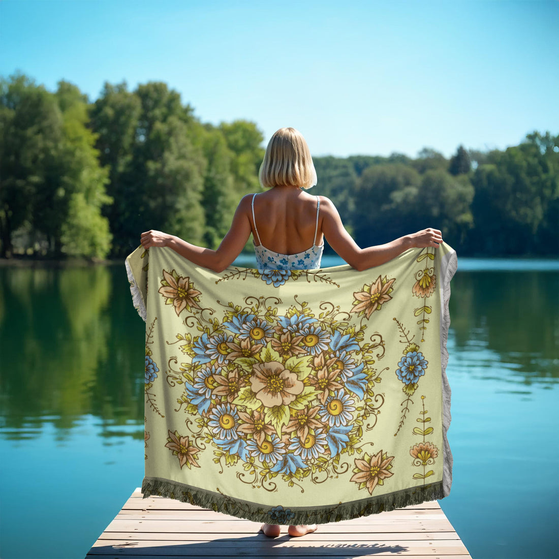 Floral Bliss Woven Blanket